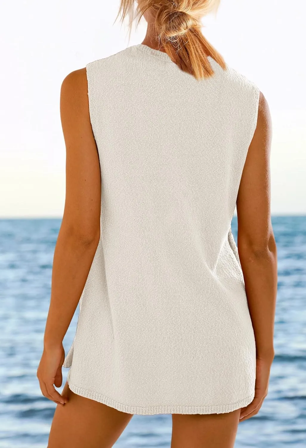SENSERISE Womens Summer Sweater Sets 2 Piece Beach Vacation Outfits Top Shorts Ribbed Knit Lounge Sets