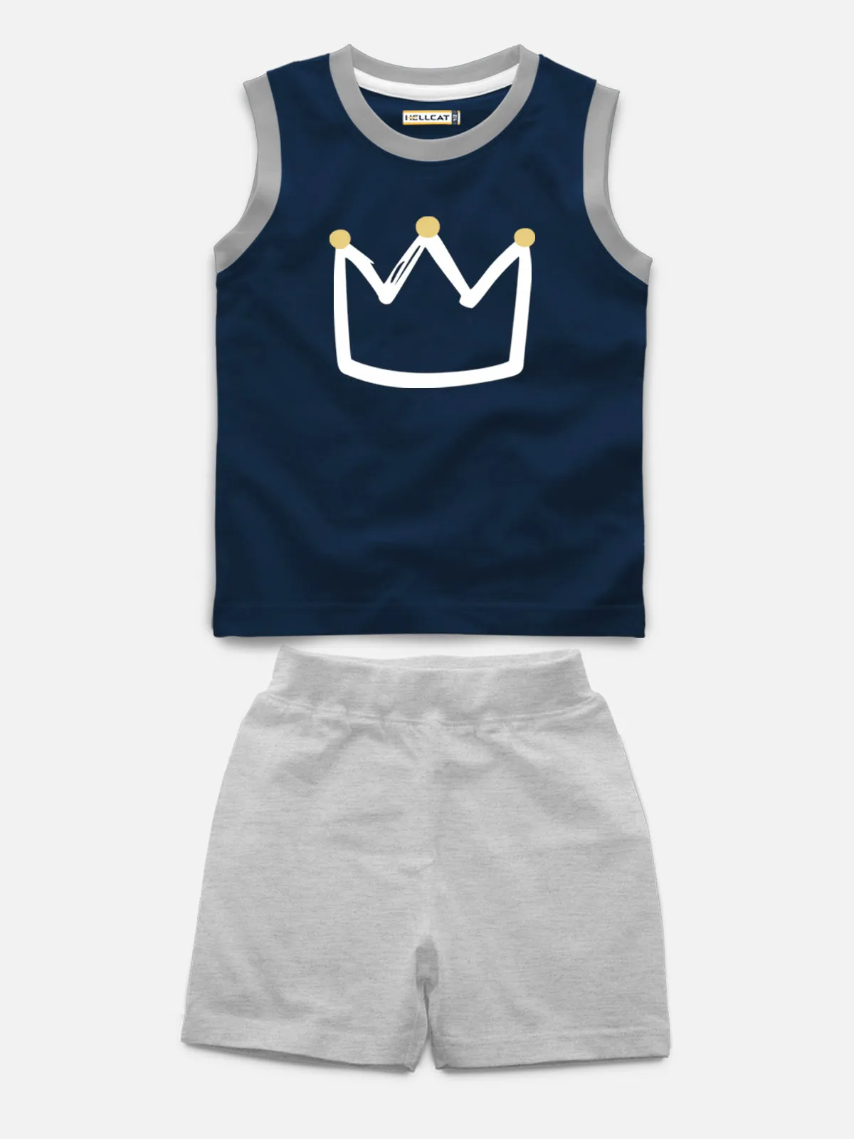 Sleeveless Printed T-shirt with Comfy Solid Shorts for Infants & Girls - Pack of 2 (1 T-shirt & 1 short)