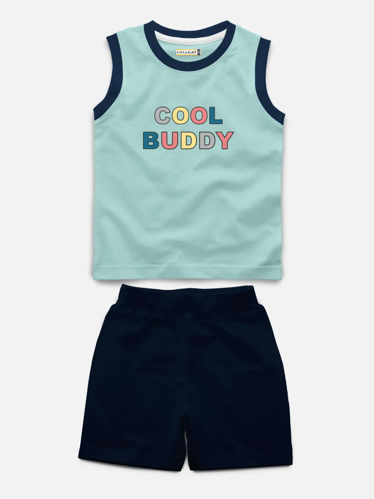 Sleeveless Printed T-shirt with Comfy Solid Shorts for Infants & Girls - Pack of 2 (1 T-shirt & 1 short)