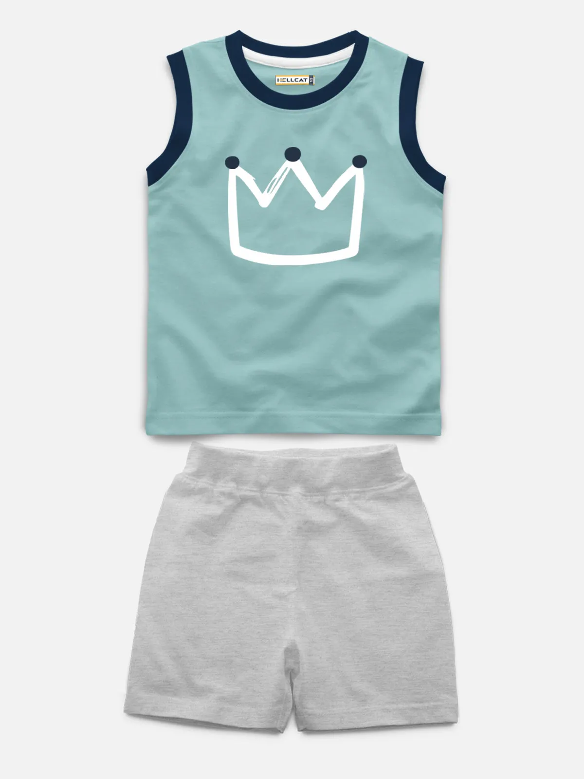 Sleeveless Printed T-shirt with Comfy Solid Shorts for Infants & Girls - Pack of 2 (1 T-shirt & 1 short)