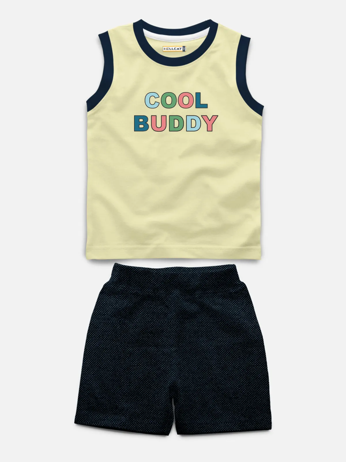 Sleeveless Printed T-shirt with Comfy Solid Shorts for Infants & Girls - Pack of 2 (1 T-shirt & 1 short)
