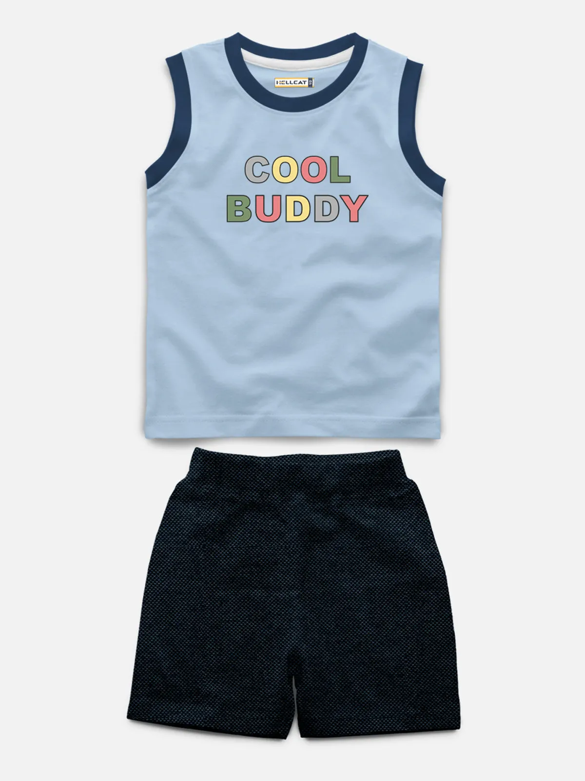 Sleeveless Printed T-shirt with Comfy Solid Shorts for Infants & Girls - Pack of 2 (1 T-shirt & 1 short)