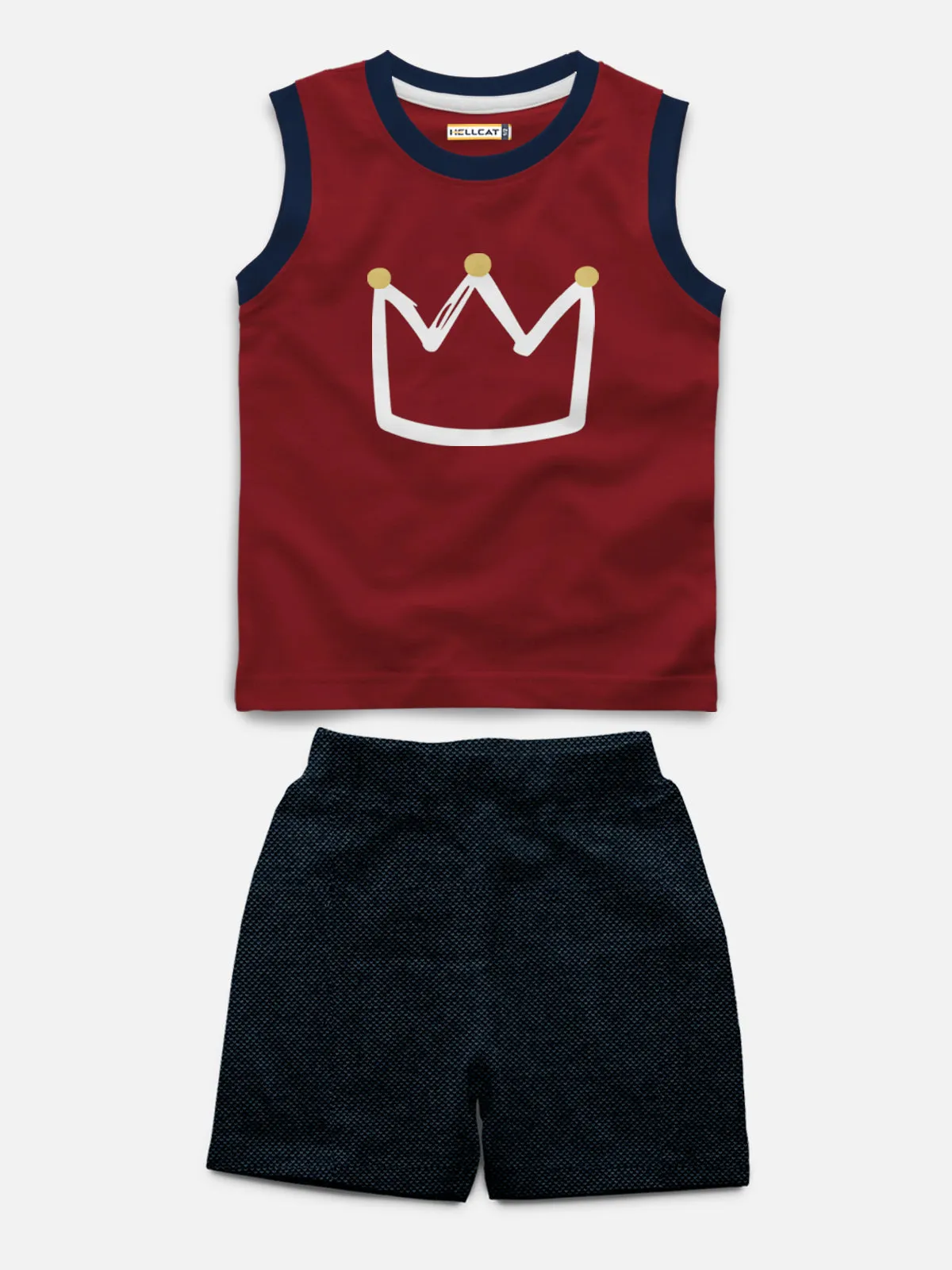 Sleeveless Printed T-shirt with Comfy Solid Shorts for Infants & Girls - Pack of 2 (1 T-shirt & 1 short)