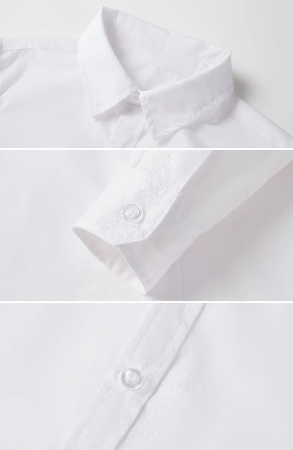 SOLOCOTE Girls White Dress Shirt Long Sleeve School Uniform Blouse Formal Button Down Top for Big Kids