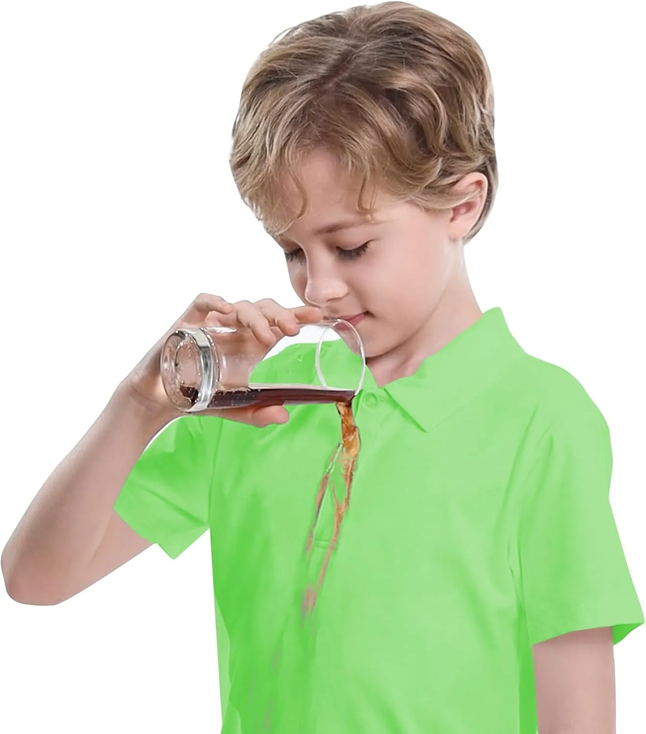 Toddler to Youth Stain Resistant Polo Shirts Kids Collared Golf T-Shirt School Uniform for Boys and Girls