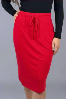 Tulip Hem Skirt - Ruby