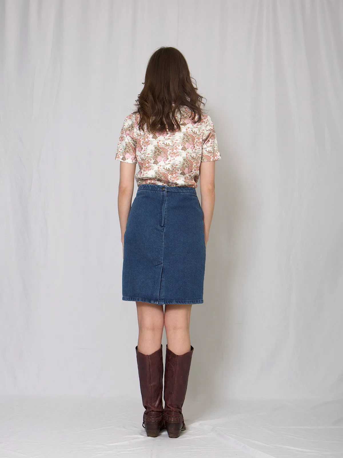 Vintage 80s blue denim skirt