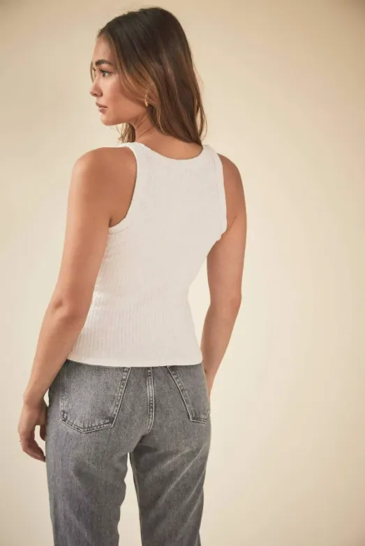 Wide Trim Ribbed Tank Top
