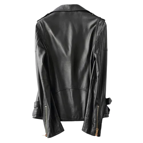 Womens Aurora Genuine Lambskin Biker Leather Jacket
