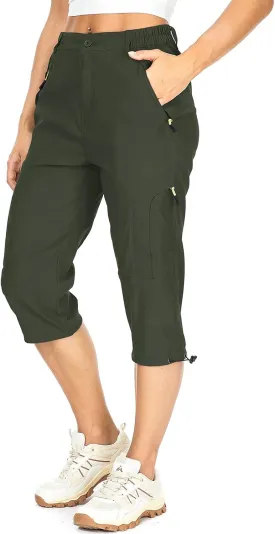 Women's Cargo Capris Pants Casual Hiking Pants Lightweight Quick Dry Travel Summer Pants for Women