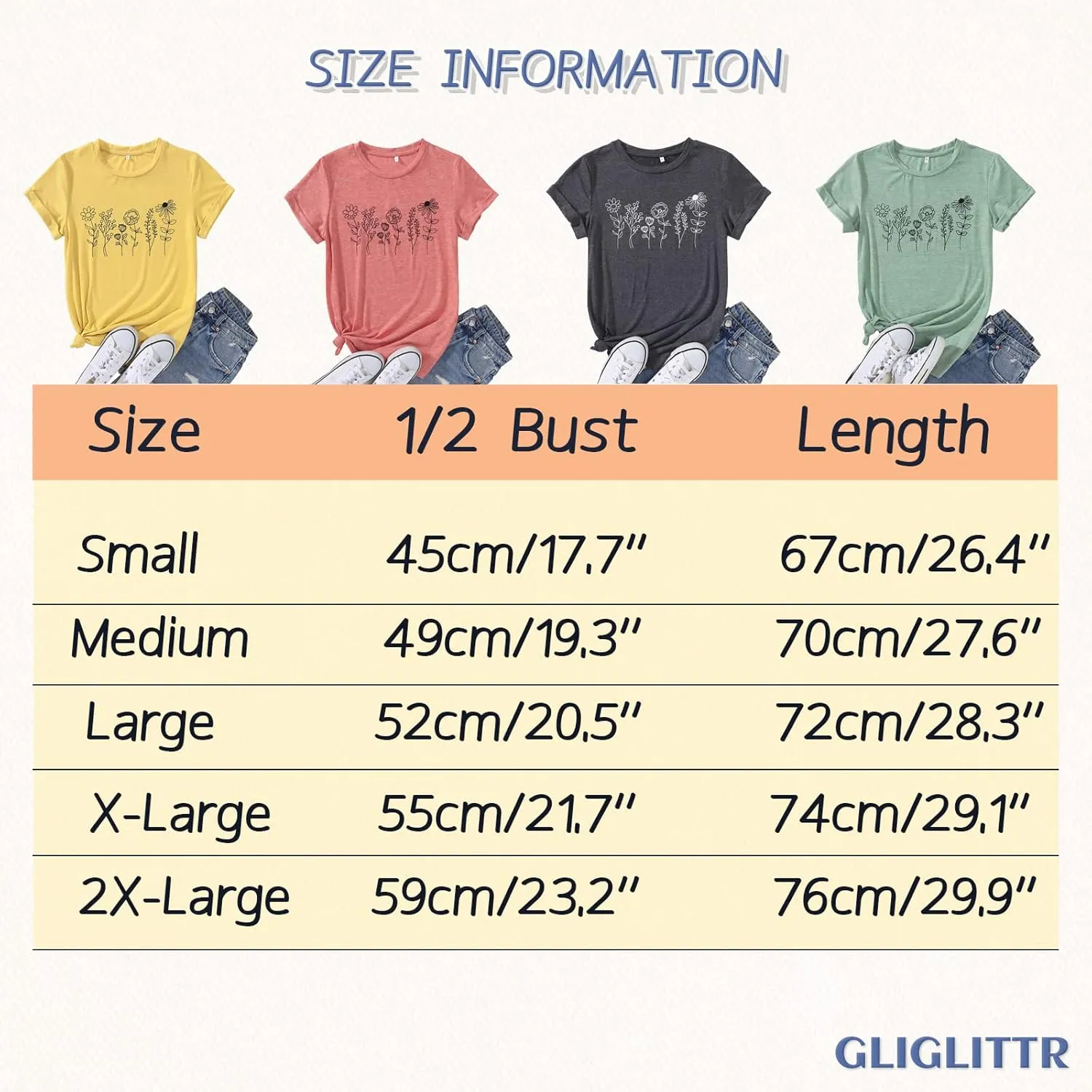 Women's Floral Tee Wildflower Graphic T Shirt Summer Flower Casual Loose Top Crew Neck Short Sleeve Shirts Tees