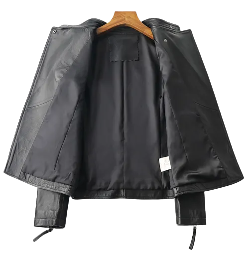 Womens Jaylin Genuine Lambskin Biker Leather Jacket