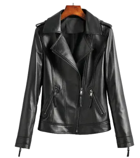 Womens Kinsley Genuine Lambskin Biker Leather Jacket