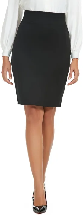 Women's Stretchy Knee Length High Waist Work Business Bodycon Midi Ponte Pencil Skirt