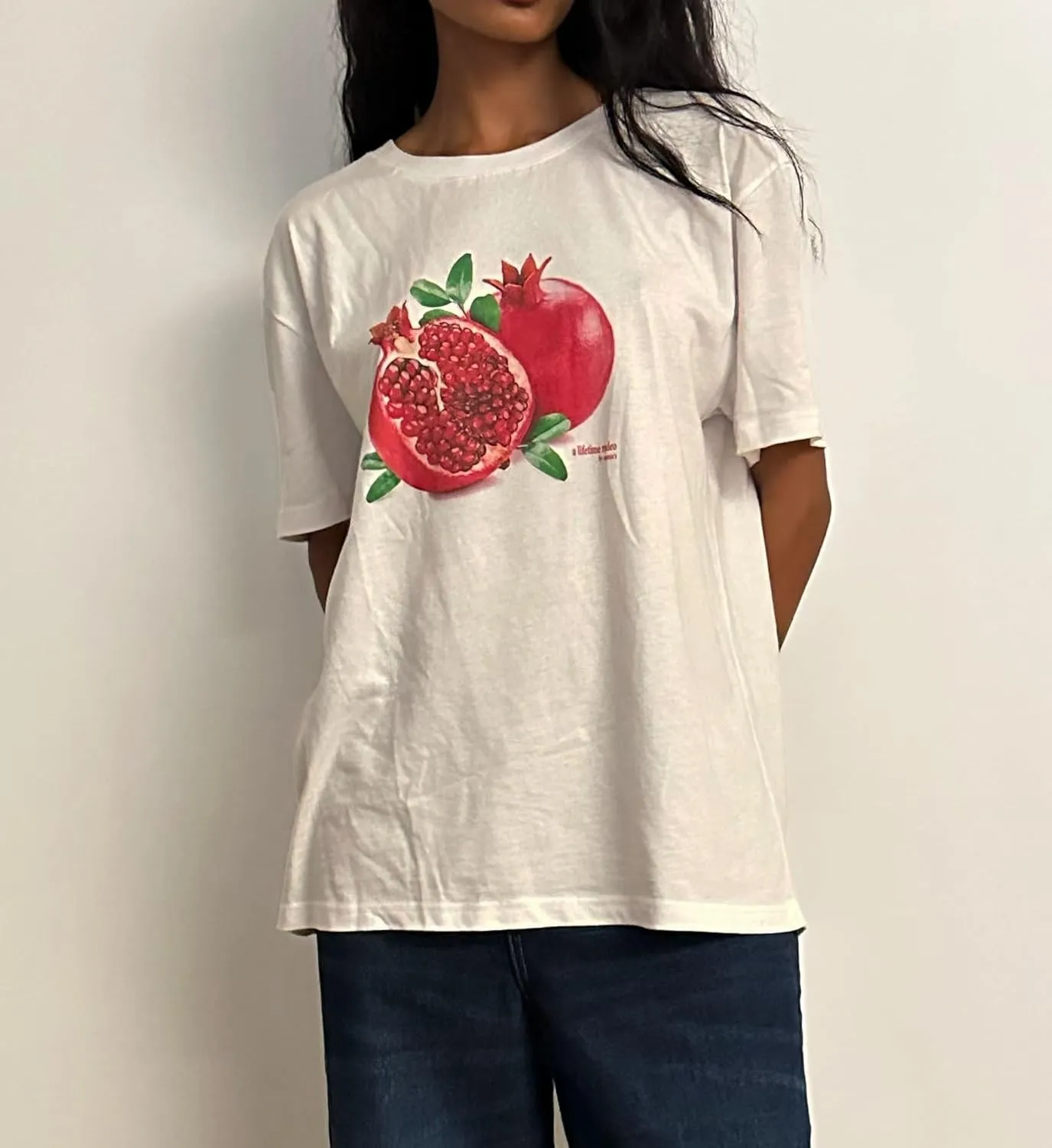 Y2k Oversized Summer Tops for Women Cute Bow Fruit Loose T Shirts Crew Neck Aesthetic Graphic Short Sleeve Tee