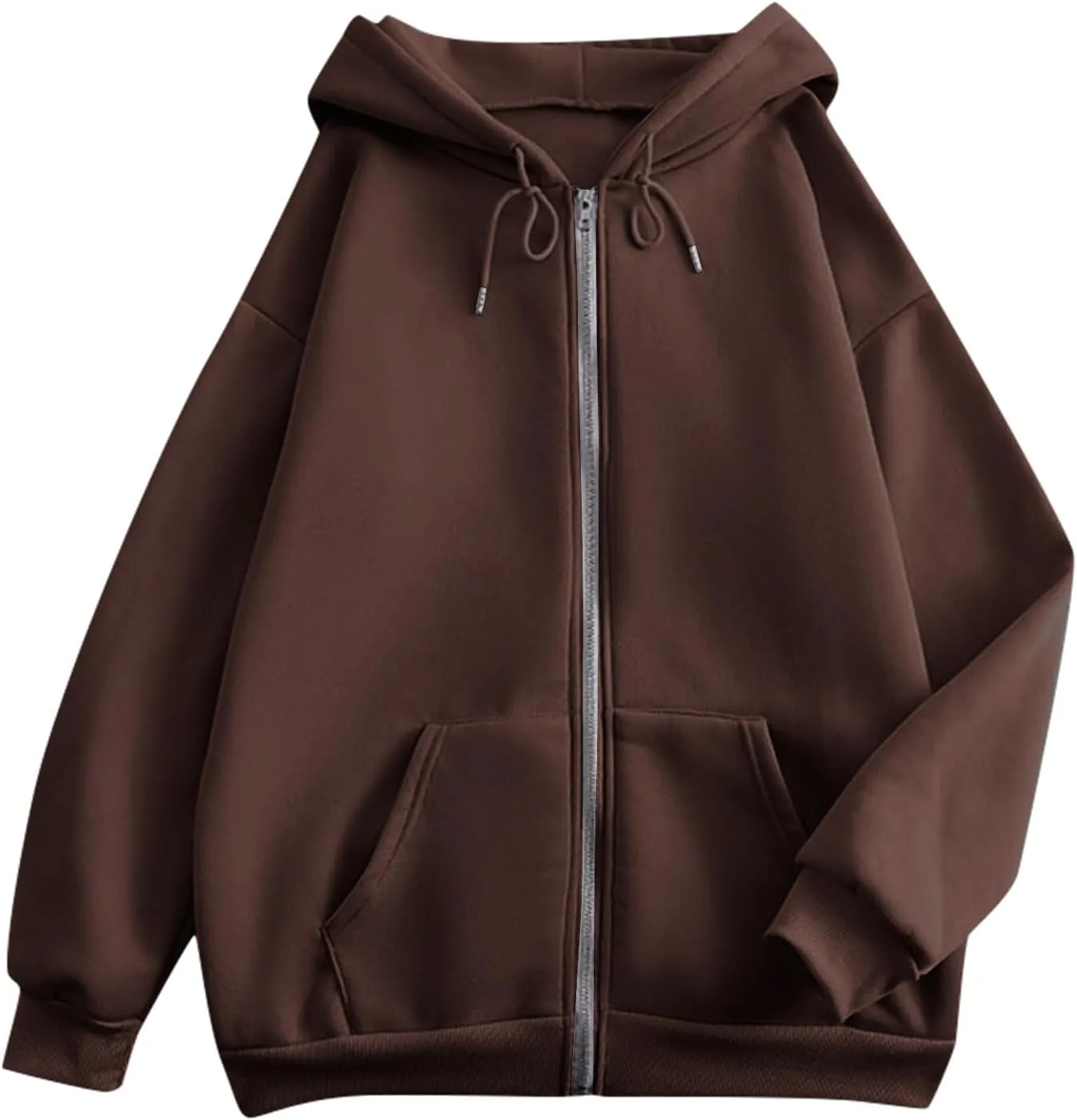 Zip Up Hoodies for Women 2025 Drawstring Soft Jackets Casual Sweatshirts with Pocket